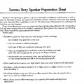 Success Story Speaker Preparation Sheet